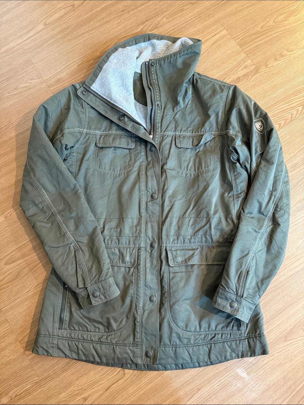 Kuhl Olive Green Women's Field Jacket with Heather Gray Lining